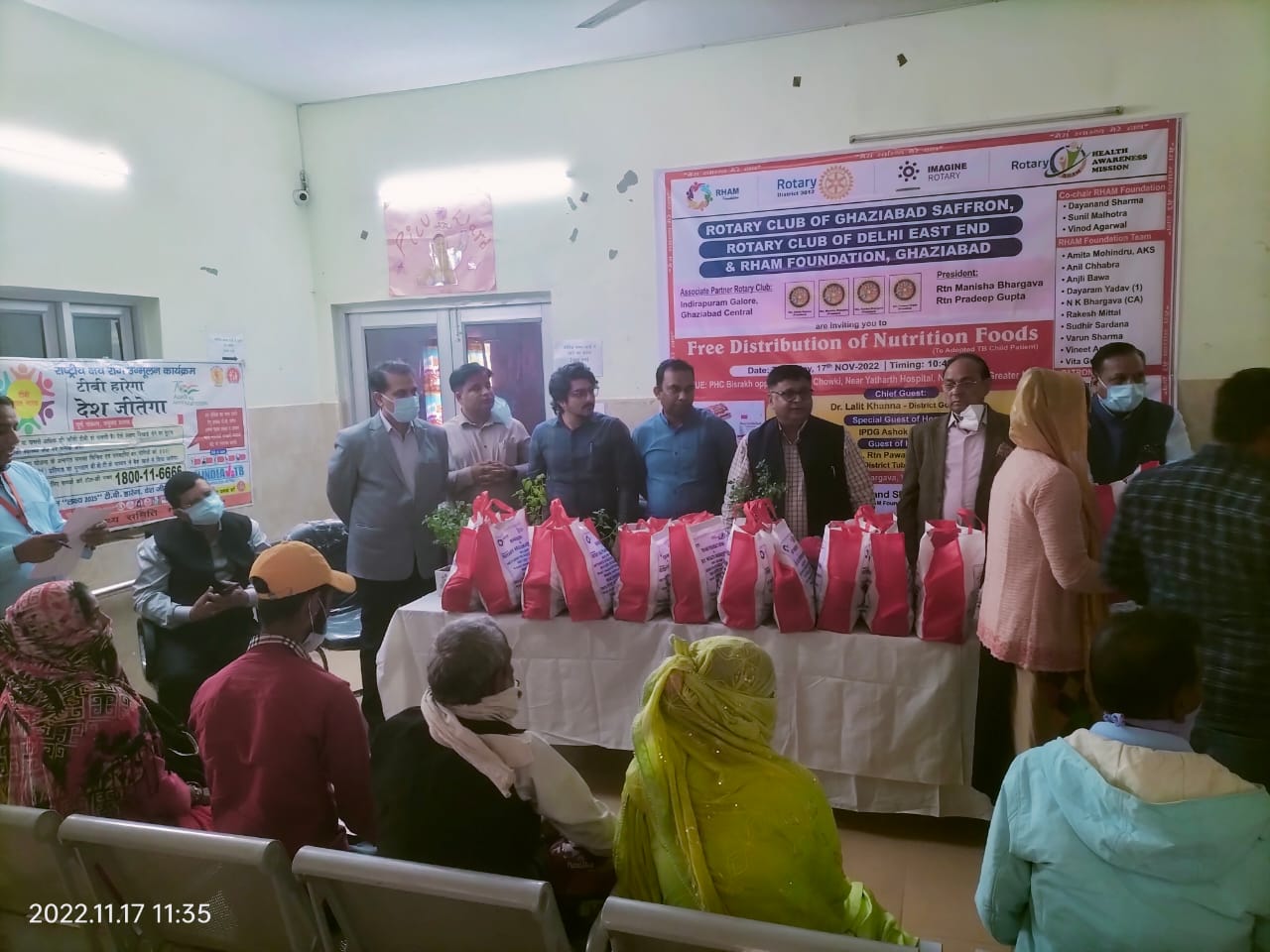 रोटरी हेल्थ अवेयरनेस मिशन ने गोद लिये टीबी के 60 मरीज