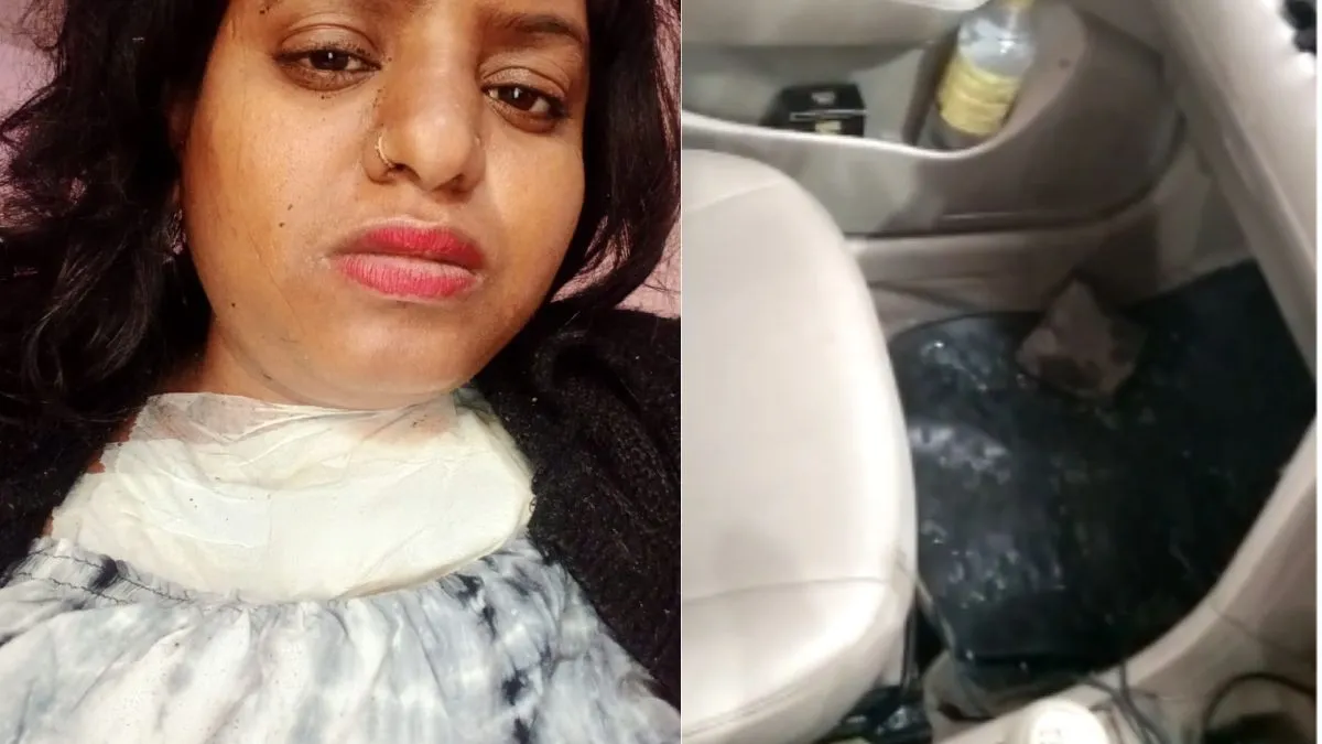 बीयर की बोतल से महिला कैब ड्राइवर की गर्दन पर किया वार