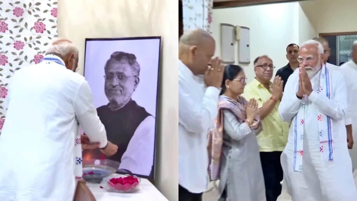 प्रधानमंत्री मोदी सुशील मोदी के घर जाकर दी श्रद्धांजलि