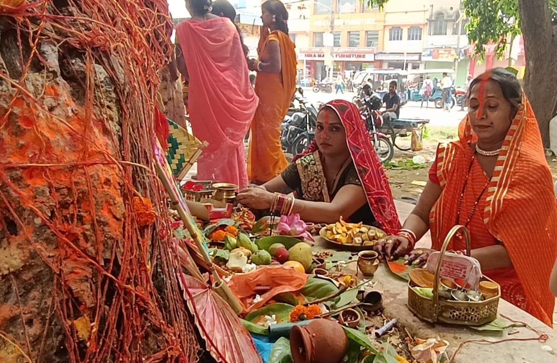 हर्ष उल्लास के साथ सुहागिन महिलाएं ने वट सावित्री त्यौहार मनाई
