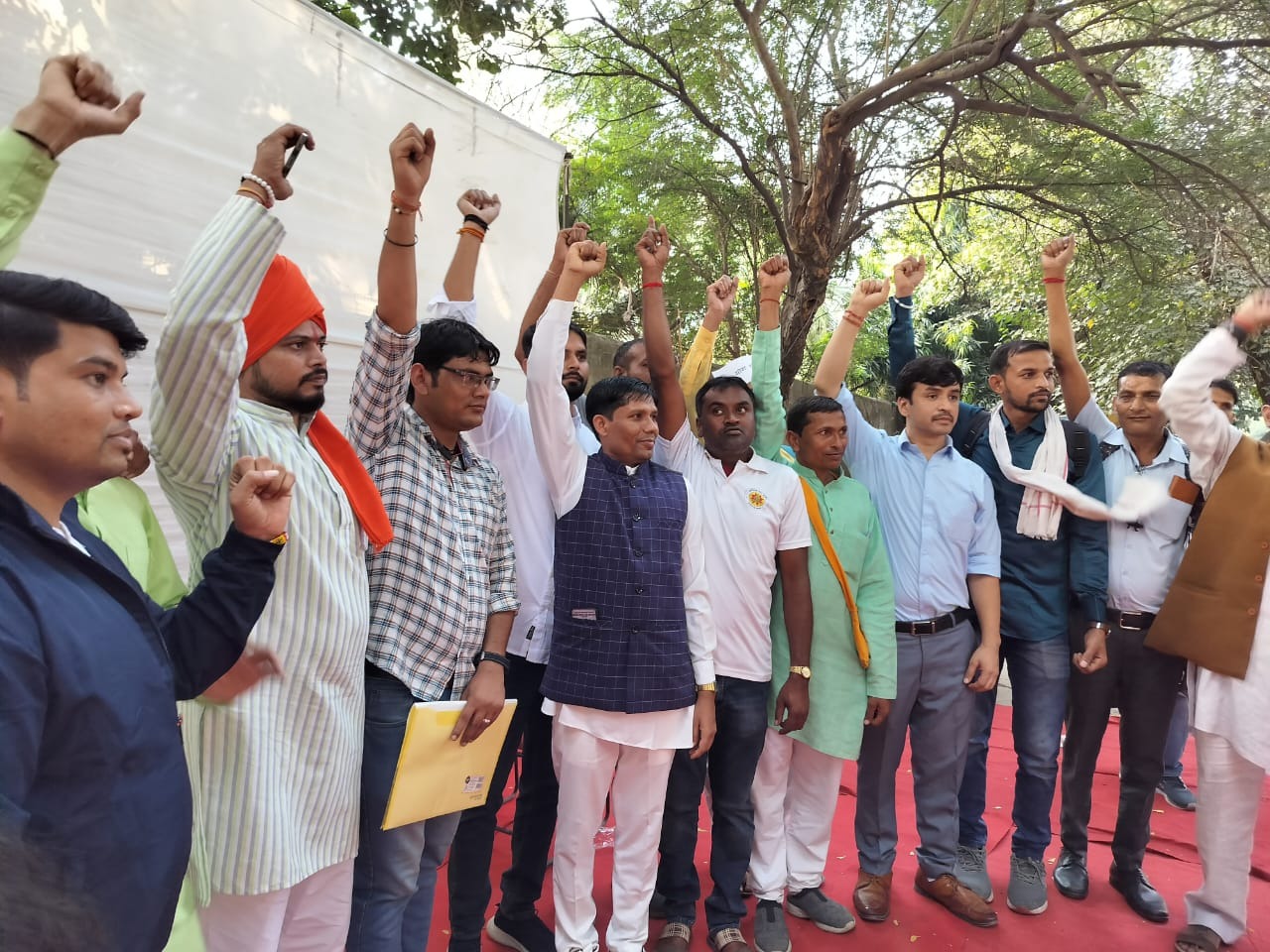 राष्ट्रीय योग शिक्षक महासंघ द्वारा “जंतर मंतर” पर मांगों को लेकर धरना प्रदर्शन