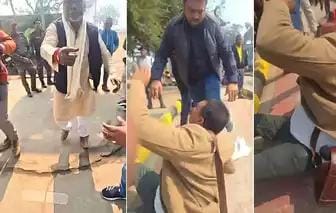 सवाल पूछने पर पत्रकारों को दौड़ा-दौड़ाकर पीटा, मोबाइल भी छीना