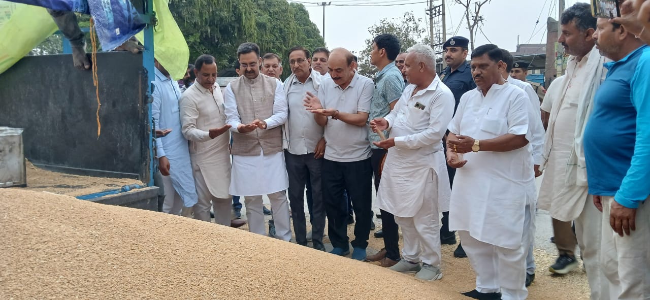 हरियाणा विधानसभा अध्यक्ष हरविंद्र कल्याण ने किया घरौंडा अनाज मंडी का दौरा