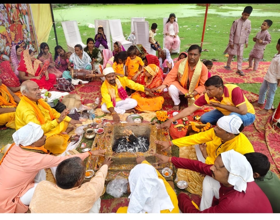 श्री आदर्श रामलीला सेवा ट्रस्ट ने रामलीला 2025 हेतु हुआ भूमि पूजन
