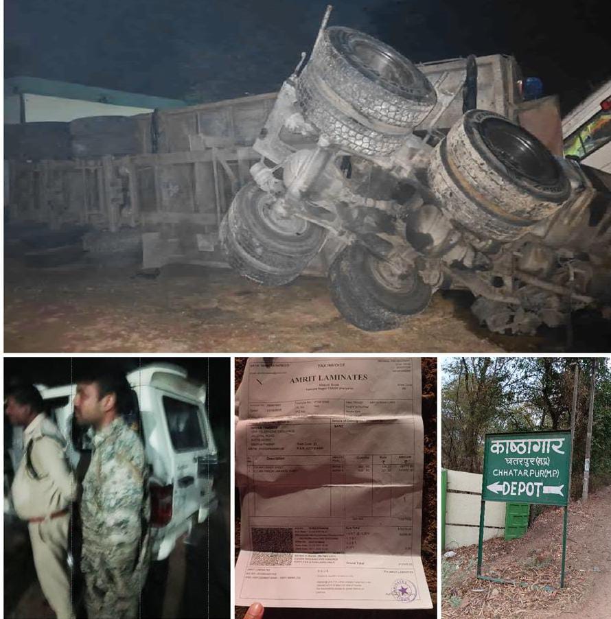 दस्तावेज होने के बाद भी प्लाई से भरे ट्रक को वन विभाग ने पकड़ा, छोडऩे के बाद ट्रक डिपो में पलटा, चालक ने मारपीट के लगाए आरोप
