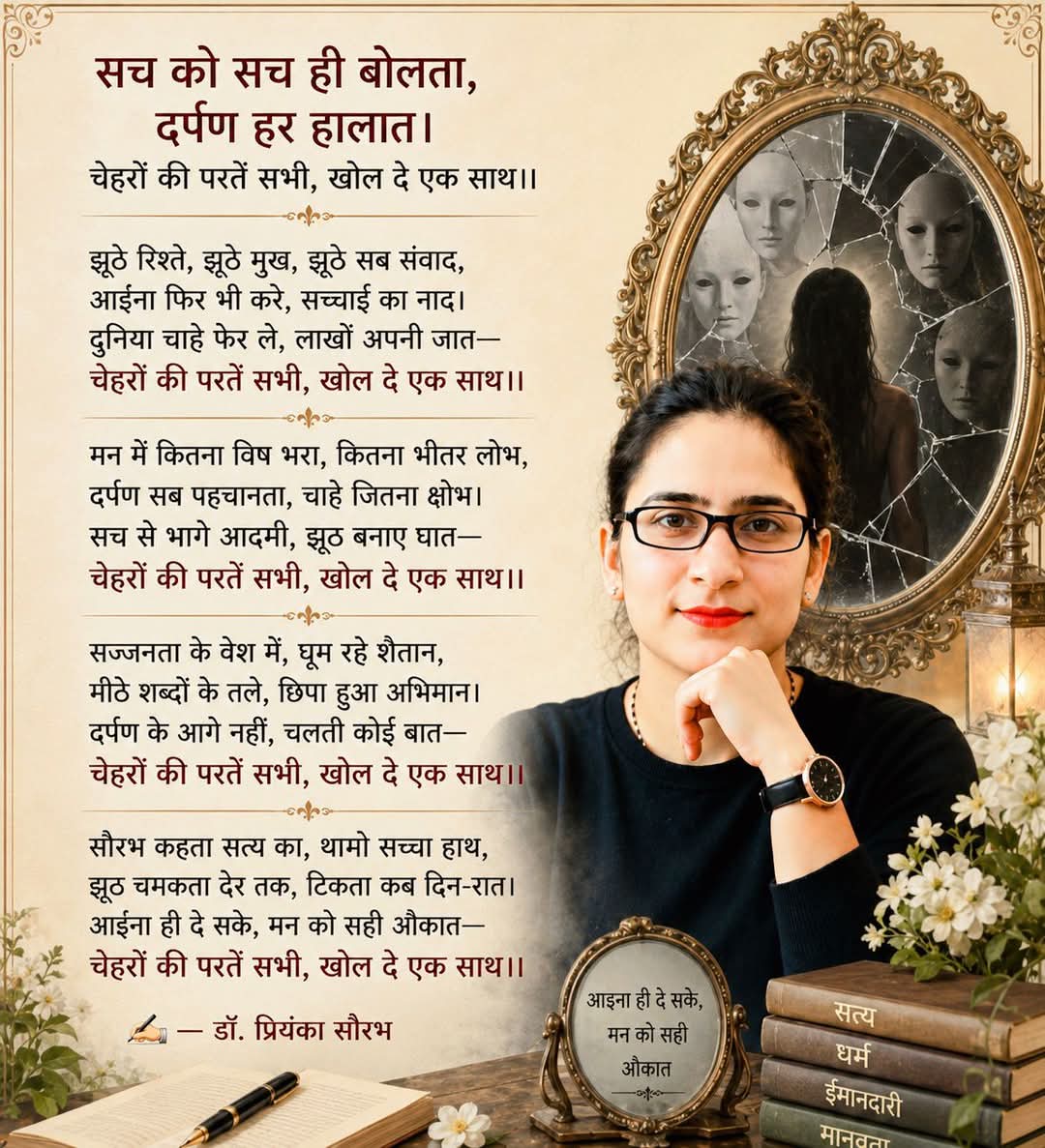 सच को सच ही बोलता, दर्पण हर हालात