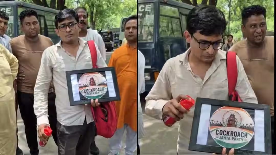 जंतर-मंतर पर बवाल: कॉकरोच पार्टी के प्रदर्शन पर छिड़का ‘हिट’ स्प्रे