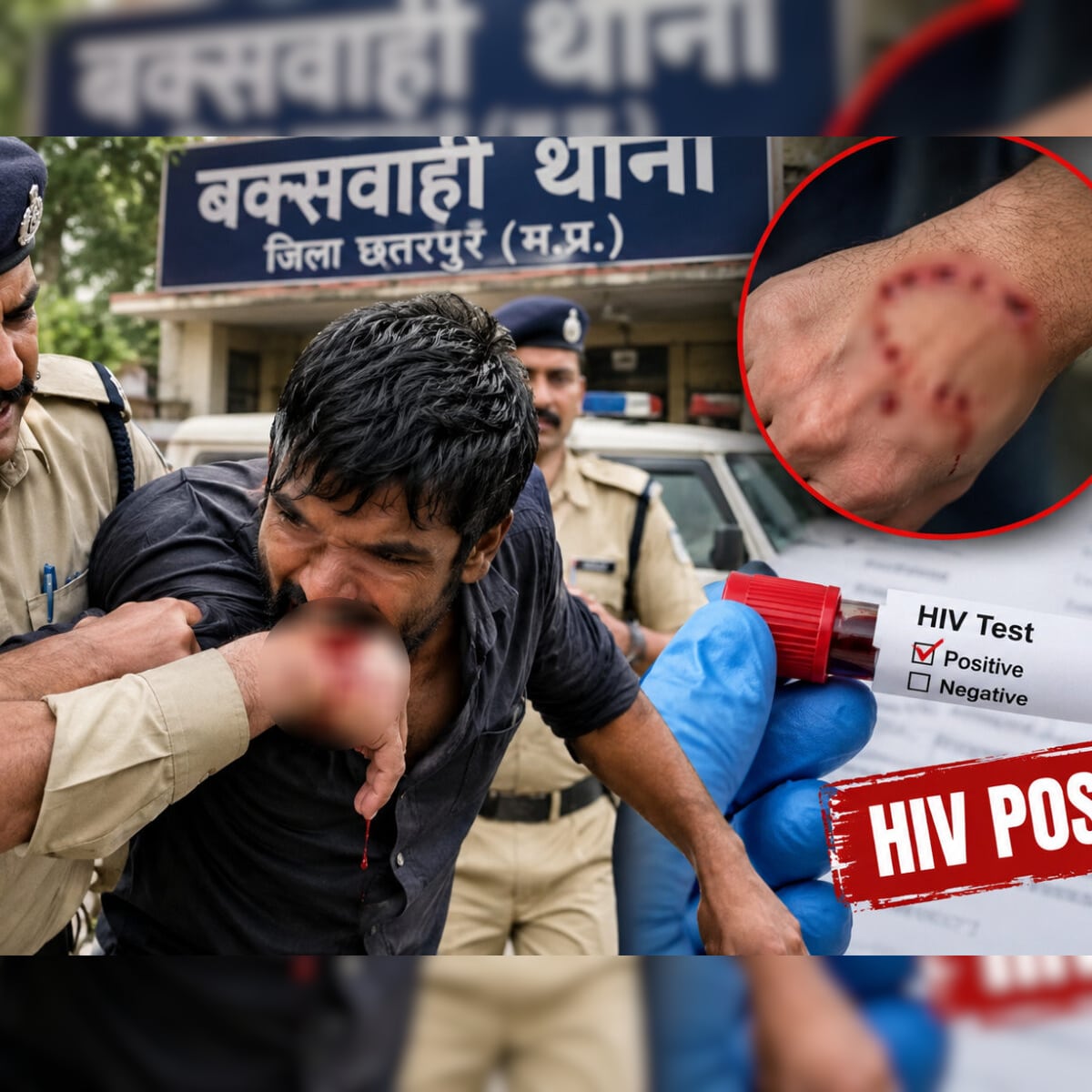 रेप के आरोपी ने कॉन्स्टेबल के हाथ में काटा दांत, मेडिकल टेस्ट में निकला HIV पॉजिटिव 